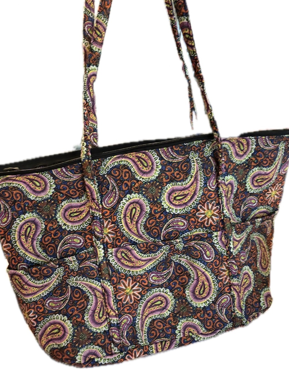 Boho Paisley Tote Bag | Quilted Interior | Everyday Shoulder Bag
